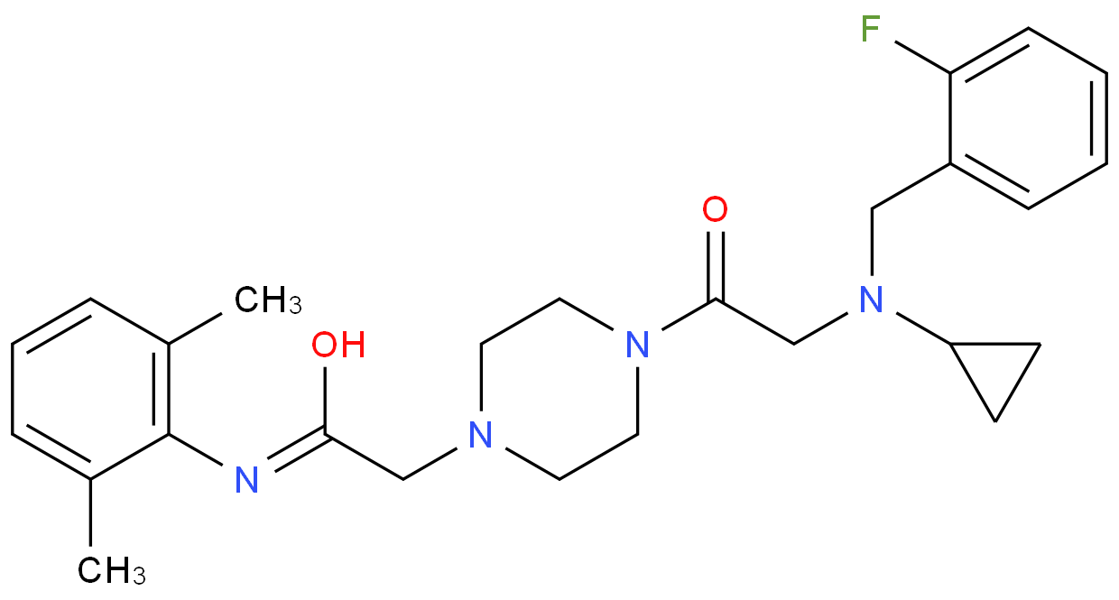 2-[4-[2-[cyclopropyl-[(2-fluorophenyl)methyl]amino]-1-oxoethyl]-1-piperazinyl]-N-(2,6-dimethylphenyl)acetamide