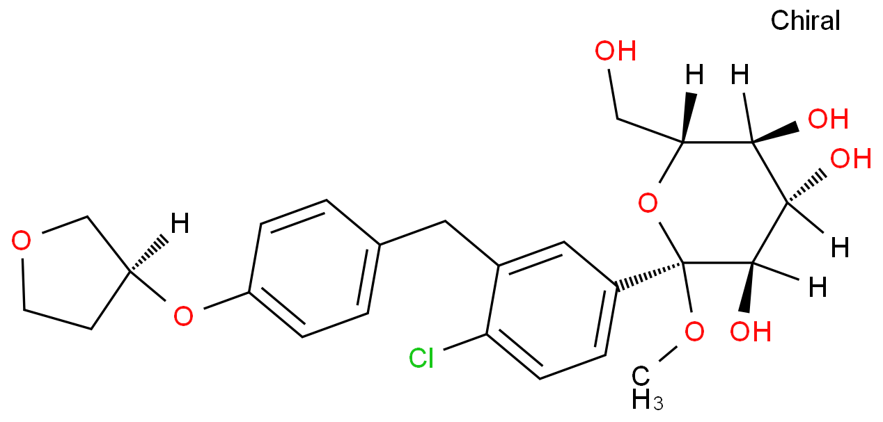 甲基1-C-[4-氯-3-[[4-[[(3S)-四氢-3-呋喃基]氧基]苯基]甲基]苯基]-alpha-D-吡喃葡萄糖苷 产品图片