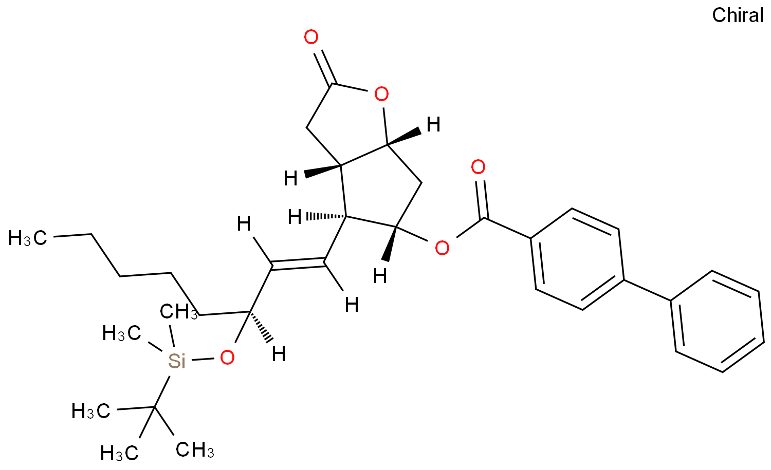 [1,1'-Biphenyl]-4-carboxylic acid, 4-[3-[[(1,1-diMethylethyl)diMethylsilyl]oxy]-1-octenyl]hexahydro-2-oxo-2H -cyclopenta[b]furan-5-yl ester, [3aR-[3aa,4a(1E,3S*),5b,6aa]]-