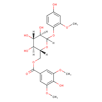 4'-羟基-2'-甲氧基苯酚1-O-beta-D-(6-O-紫丁香酰)吡喃葡萄糖苷价格, 4-Hydroxy-2-methoxyphenol 1-O-(6-O-syringoyl)glucoside对照品, CAS号:945259-61-0