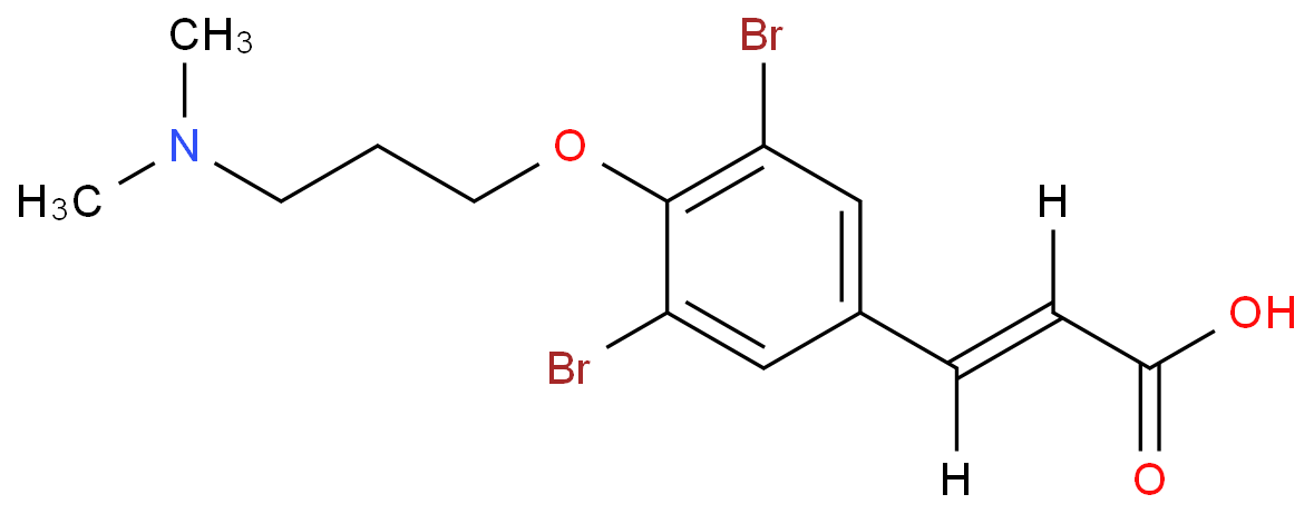 3,5-二溴-4-[3-(二甲胺基)丙氧基]肉桂酸价格, 3,5-Dibromo-4-[3-(dimethylamino)propoxy]cinnamic acid对照品, CAS号:134276-56-5