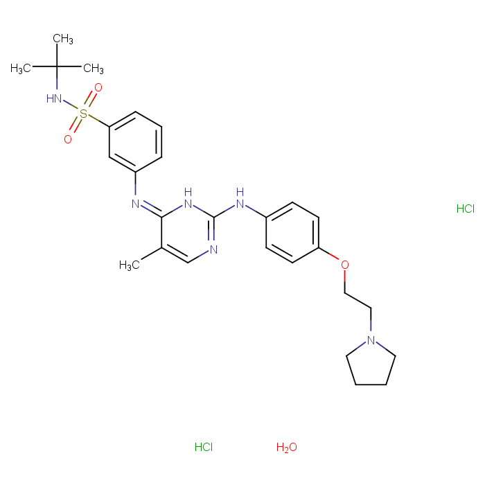 Fedratinib hydrochloride hydrate (TG-101348 hydrochloride hydrate) 产品图片