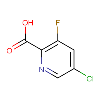 5-氯-3-氟-2-吡啶羧酸化学结构式