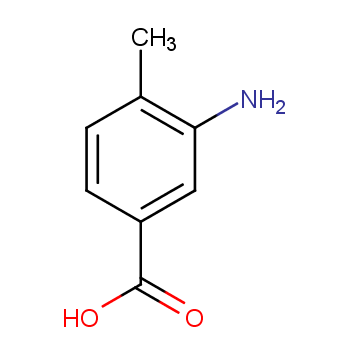 3-氨基-4-甲基苯甲酸化学结构式