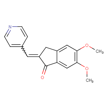 5,6-二甲氧基-2-(4-吡啶基)亚甲基-1-茚酮化学结构式