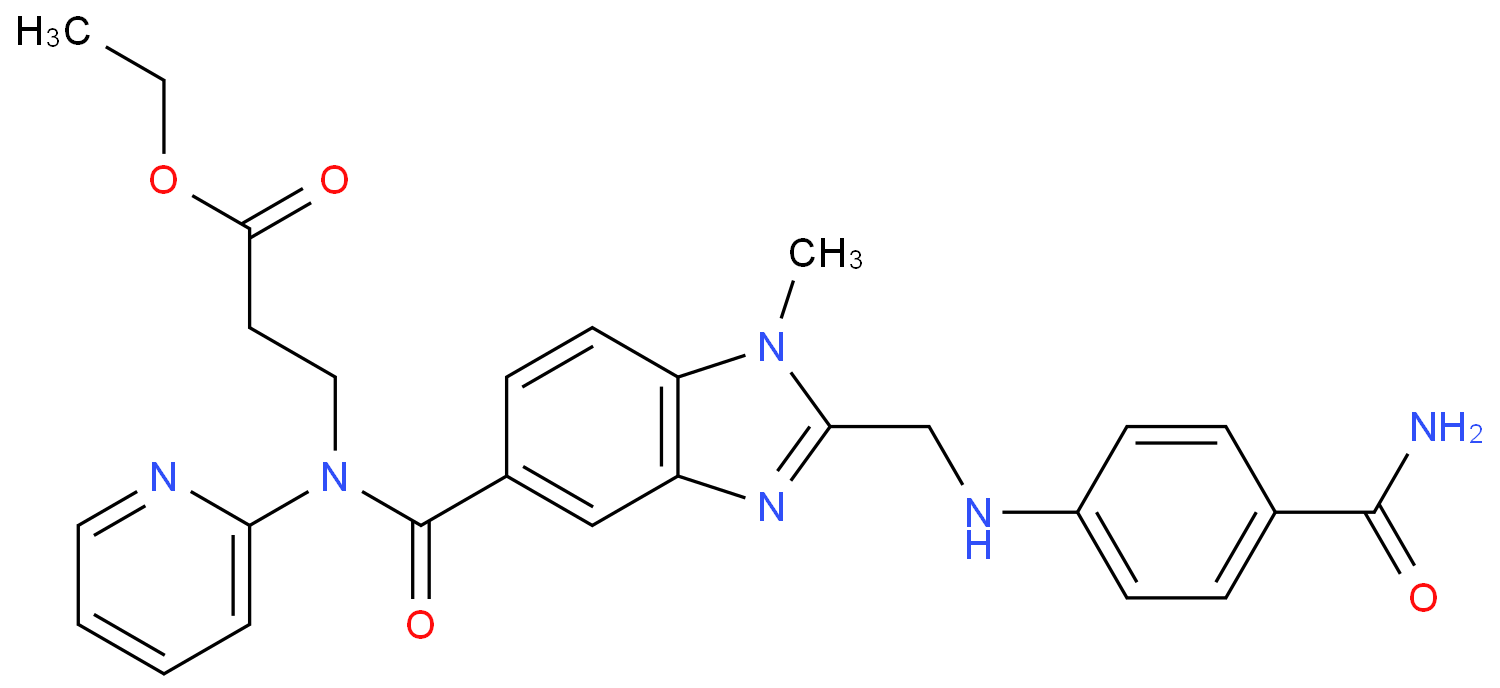 β-Alanine, N-[[2-[[[4-(aminocarbonyl)phenyl]amino]methyl]-1-methyl-1H-benzimidazol-5-yl]carbonyl]-N-2-pyridinyl-, ethyl ester