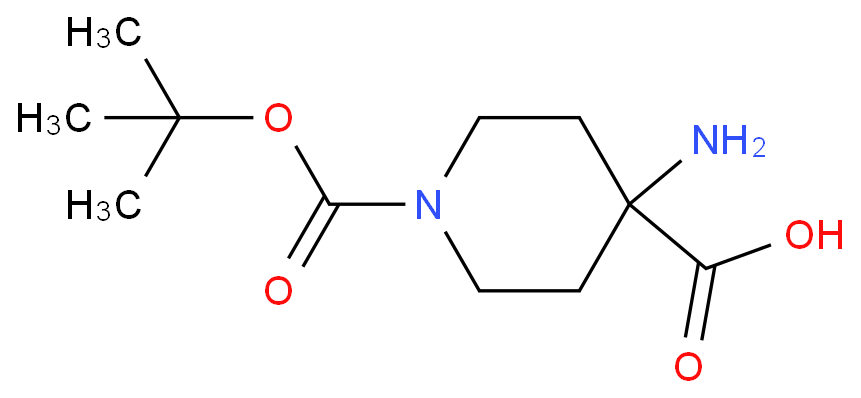 N-BOC-4-氨基-4-羧酸哌啶化学结构式