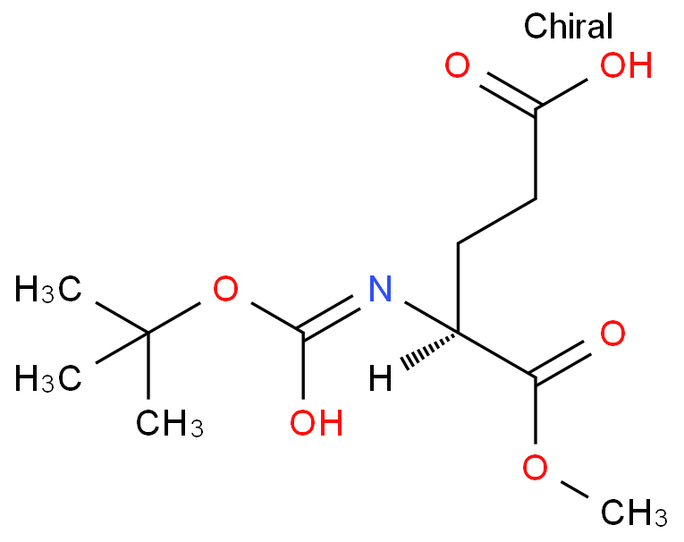 N-叔丁氧羰基-L-谷氨酸 1-甲酯化学结构式
