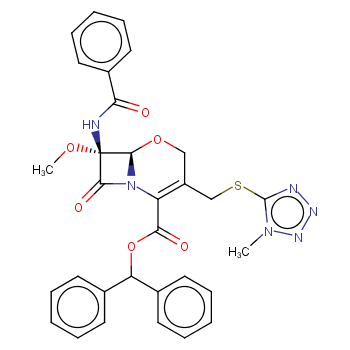 (6R,7R)-7-(Benzoylamino)-7-methoxy-3-[[(1-methyl-1H-tetrazol-5-yl)thio]methyl]-8-oxo-5-oxa-1-azabicyclo[4.2.0]oct-2-ene-2-carboxylic acid diphenylmethyl ester