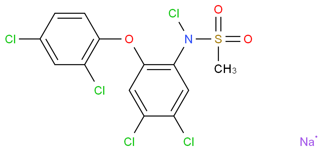 sodium chloro-N-[4,5-dichloro-2-(2,4-dichlorophenoxy)phenyl]methanesulphonamidate