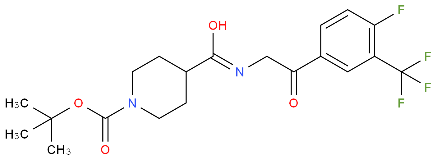 4-[[[2-[4-氟-3-(三氟甲基)苯基]-2-氧代乙基]氨基]羰基]-1-哌啶羧酸叔丁酯 CAS号:1082949-99-2科研及生产专用 高校及研究所支持货到付款