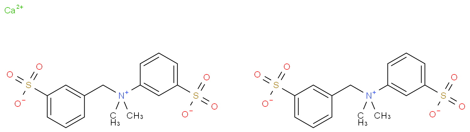 Dihydrogen bis(dimethyl(3-sulphonatobenzyl)(3-sulphonatophenyl)ammonium), calcium salt  