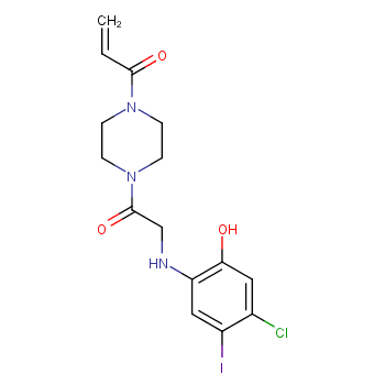 1-[4-[2-(4-chloro-2-hydroxy-5-iodoanilino)acetyl]piperazin-1-yl]prop-2-en-1-one