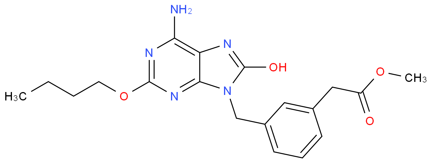 2-(3-((6-氨基-2-丁氧基-8-氧代-7H-嘌呤-9(8H)-基)甲基)苯基)乙酸甲酯/677773-91-0