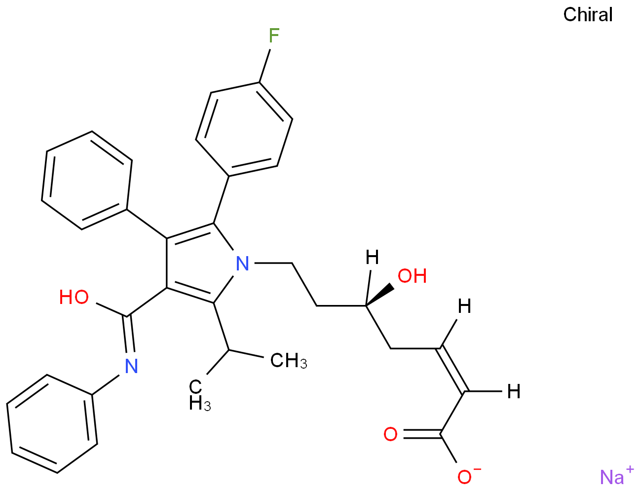 sodium;(Z,5S)-7-[2-(4-fluorophenyl)-3-phenyl-4-(phenylcarbamoyl)-5-propan-2-ylpyrrol-1-yl]-5-hydroxyhept-2-enoate