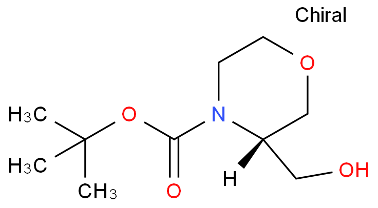 (3S)-3-(羟甲基)吗啉-4-羧酸叔丁酯化学结构式