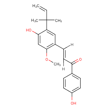 (E)-3-[4-hydroxy-2-methoxy-5-(2-methylbut-3-en-2-yl)phenyl]-1-(4-hydroxyphenyl)prop-2-en-1-one
