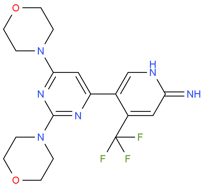 5-[2,6-二(4-吗啉基)-4-嘧啶基]-4-(三氟甲基)-2-吡啶胺化学结构式