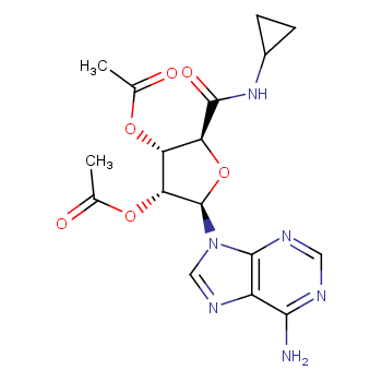 1-(6-amino-9H-purin-9-yl)-N-cyclopropyl-1-deoxy-2,3-dihydroxyribofuranuronamide diacetate