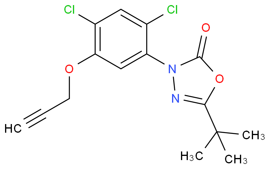 5-tert-butyl-3-(2,4-dichloro-5-prop-2-ynoxyphenyl)-1,3,4-oxadiazol-2-one