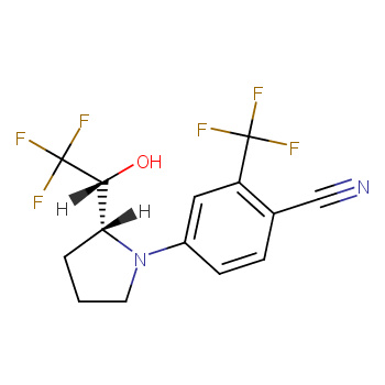 4-((R)-2-((R)-2,2,2-trifluoro-1-hydroxyethyl)pyrrolidin-1-yl)-2-trifluoromethyl)benzonitrile