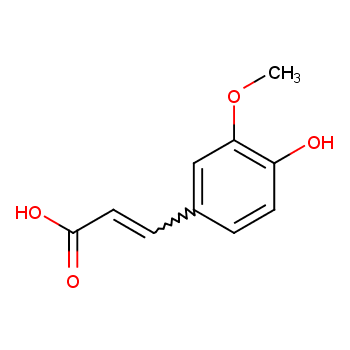 Ferulic Acid; 1135-24-6 structural formula