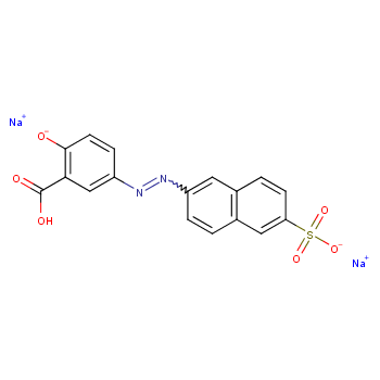 Benzoic acid,2-hydroxy-5-[2-(6-sulfo-2-naphthalenyl)diazenyl]-, sodium salt (1:2)  