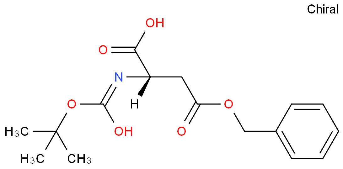 Boc-L-天冬氨酸 4-苄酯化学结构式