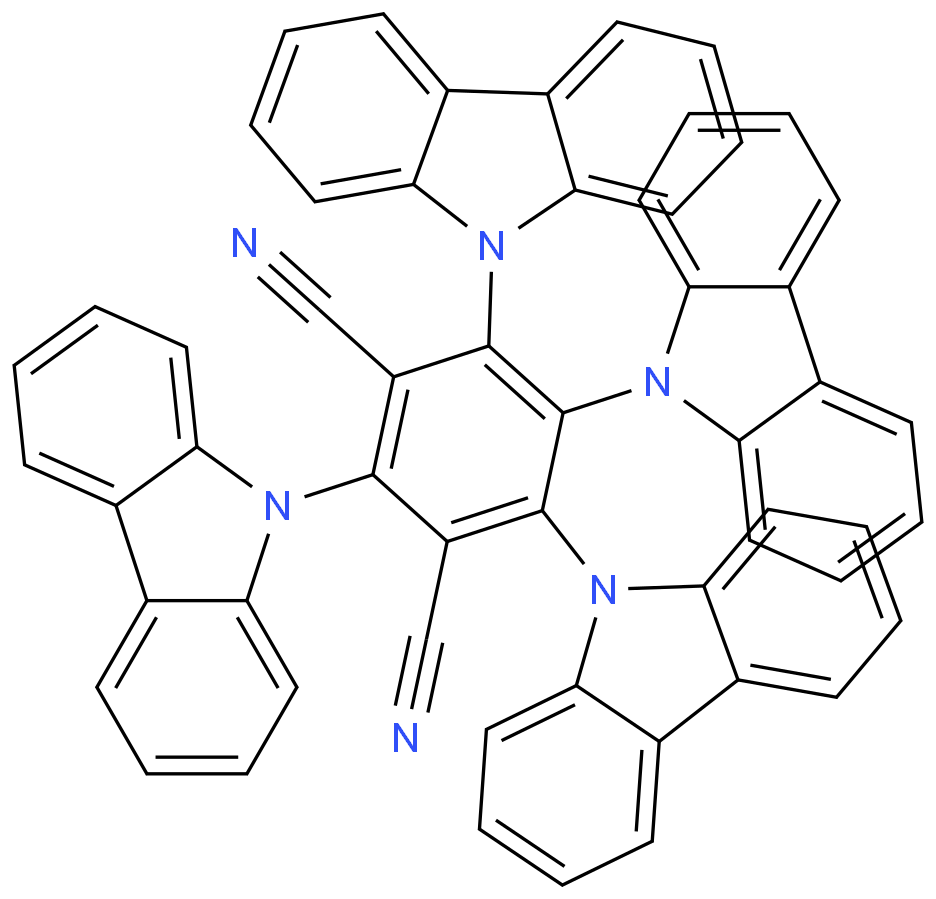 2,4,5,6-四(9-咔唑基)-间苯二腈化学结构式