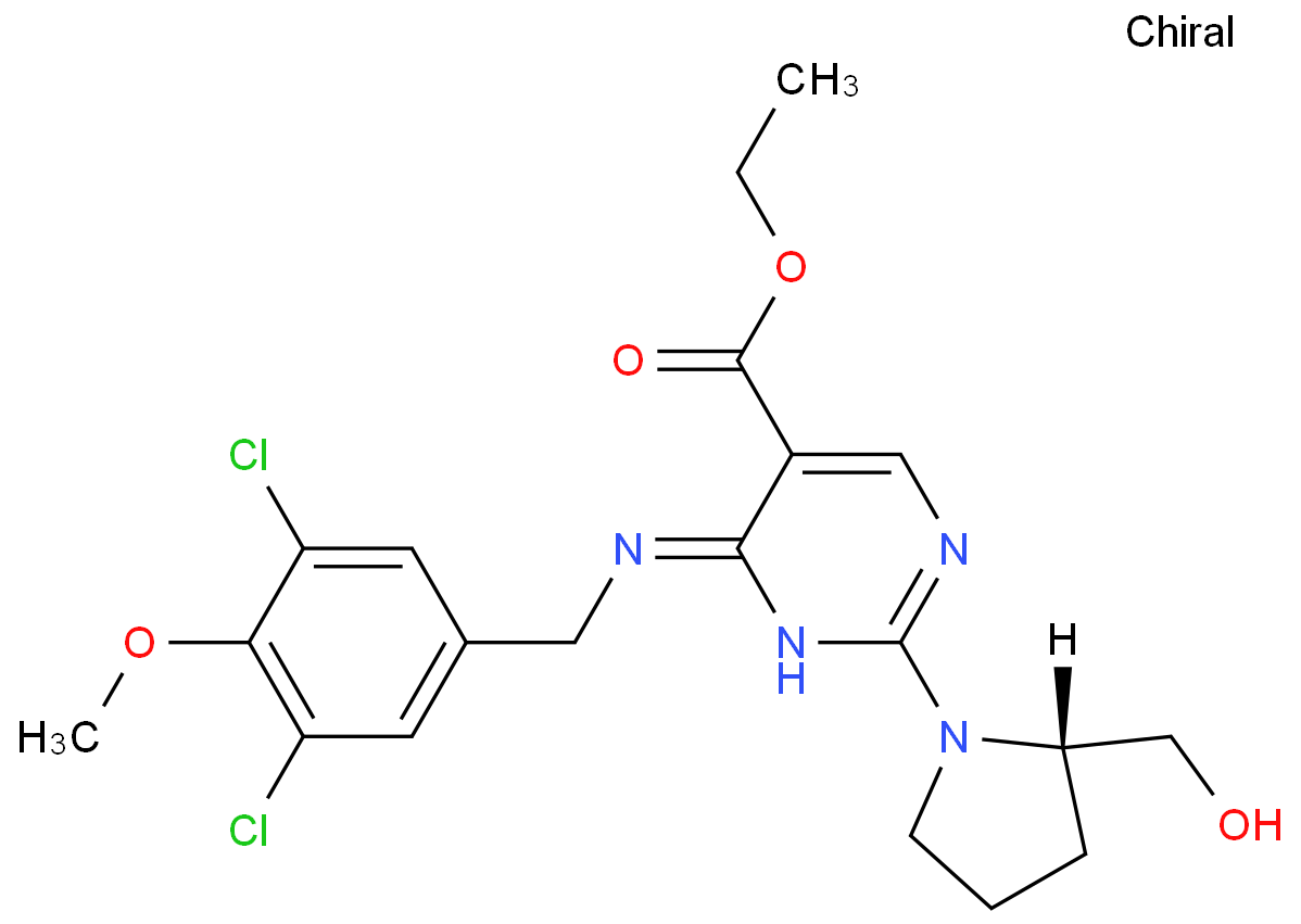 乙基(S)-4-((3,5-二氯-4-甲氧基苄基)氨基)-2-(2-(羟甲基)吡咯烷-1-基)嘧啶-5-羧酸酯