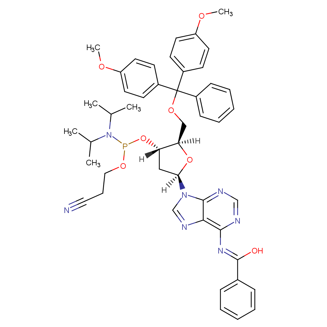 5'-O-DMT-N6-Benzoyl-2'-Deoxy Adenosine-3’-Cyanoethyl Phosphoramidite 产品图片