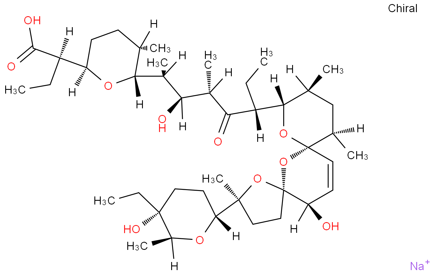盐霉素钠化学结构式