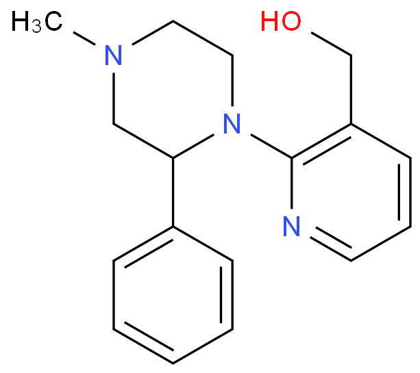 2-(4-甲基-2-苯基-1-哌嗪基)-3-吡啶甲醇化学结构式