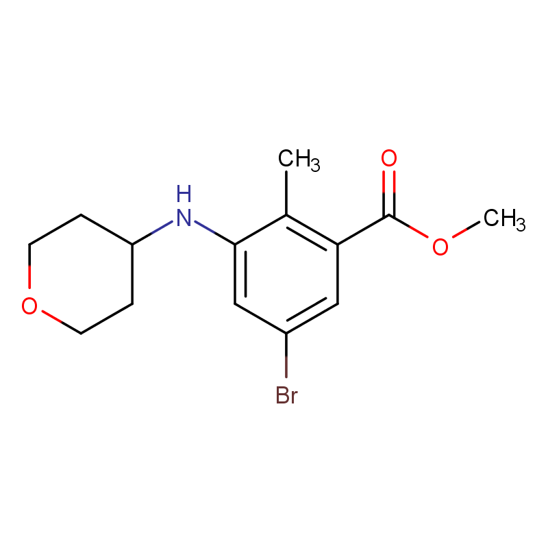 5-溴-2-甲基-3 - ((四氢-2H-吡喃-4-基)氨基)苯甲酸甲酯 CAS号:1403257-49-7科研及生产专用 高校及研究所支持货到付款