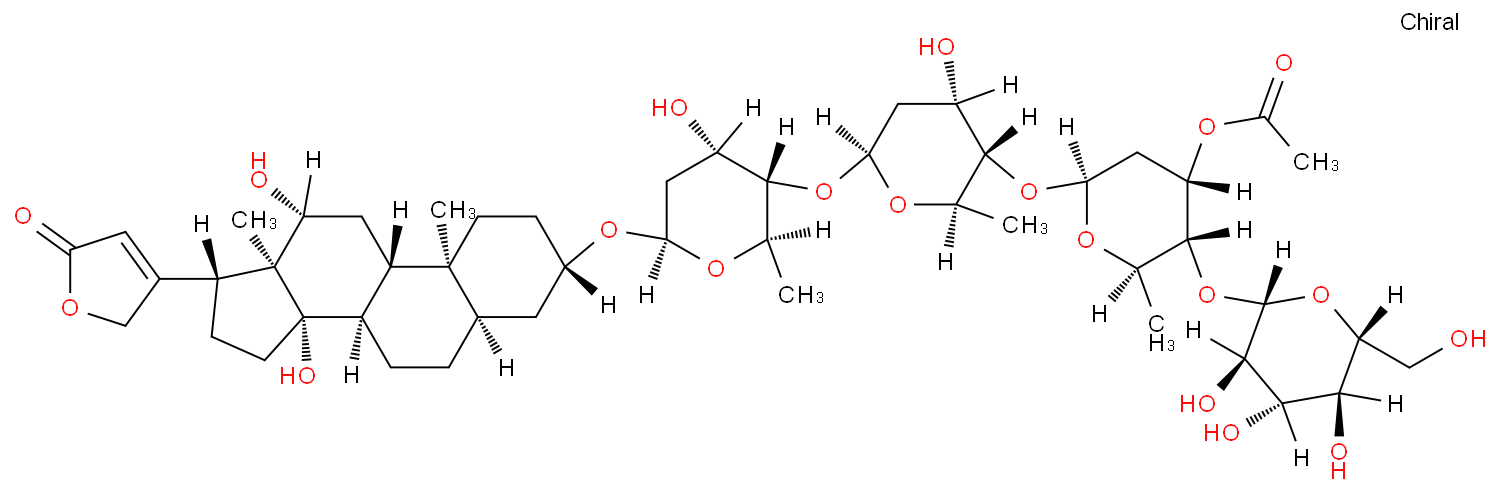 Card-20(22)-enolide,3-[(O-b-D-glucopyranosyl-(1®4)-O-3-O-acetyl-2,6-dideoxy-b-D-ribo-hexopyranosyl-(1®4)-O-2,6-dideoxy-b-D-ribo-hexopyranosyl-(1®4)-2,6-dideoxy-b-D-ribo-hexopyranosyl)oxy]-  