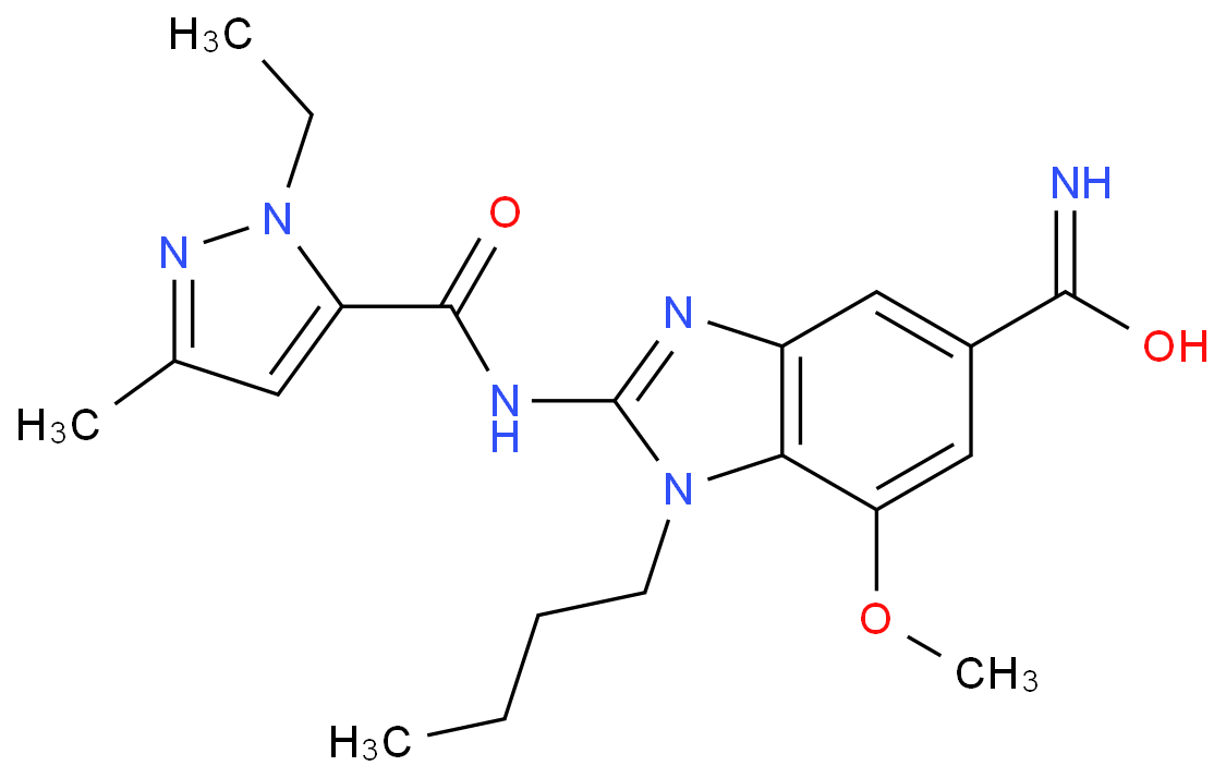 1-butyl-2-[(2-ethyl-5-methylpyrazole-3-carbonyl)amino]-7-methoxybenzimidazole-5-carboxamide