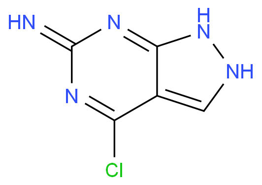 4-氯-1H-吡唑并[3,4-d]嘧啶-6-胺化学结构式