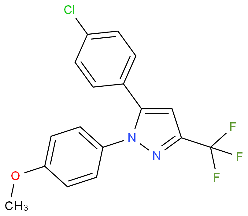 5-(4-氯苯基)-1-(4-甲氧基苯基)-3-(三氟甲基)-1H-吡唑化学结构式
