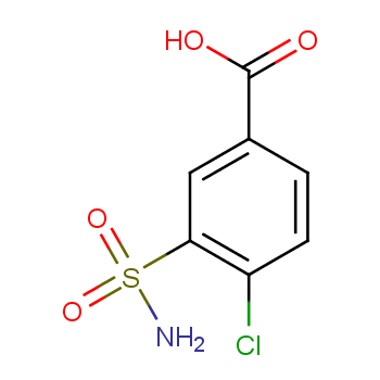 4-氯-3-磺酰胺基苯甲酸化学结构式
