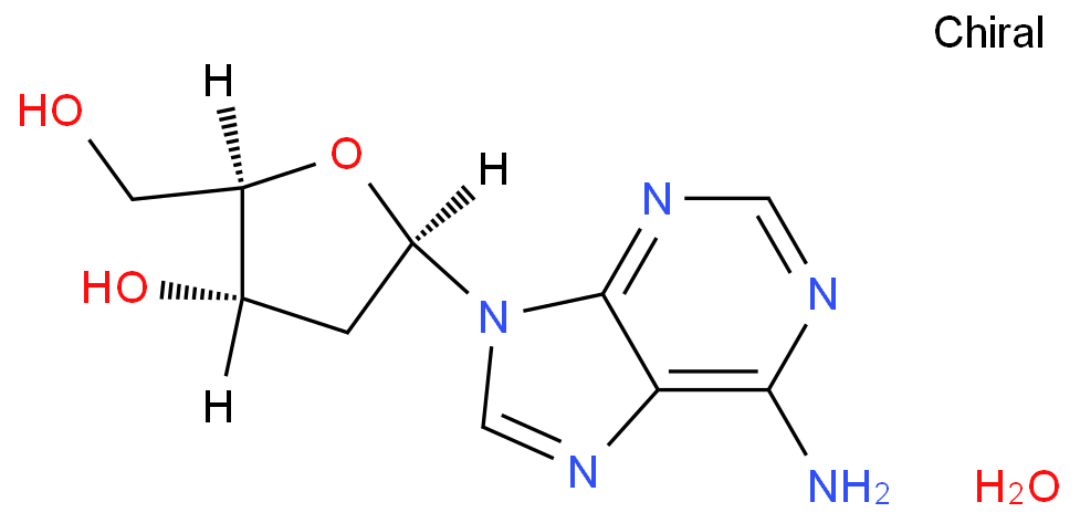 2'-脱氧腺苷一水合物化学结构式