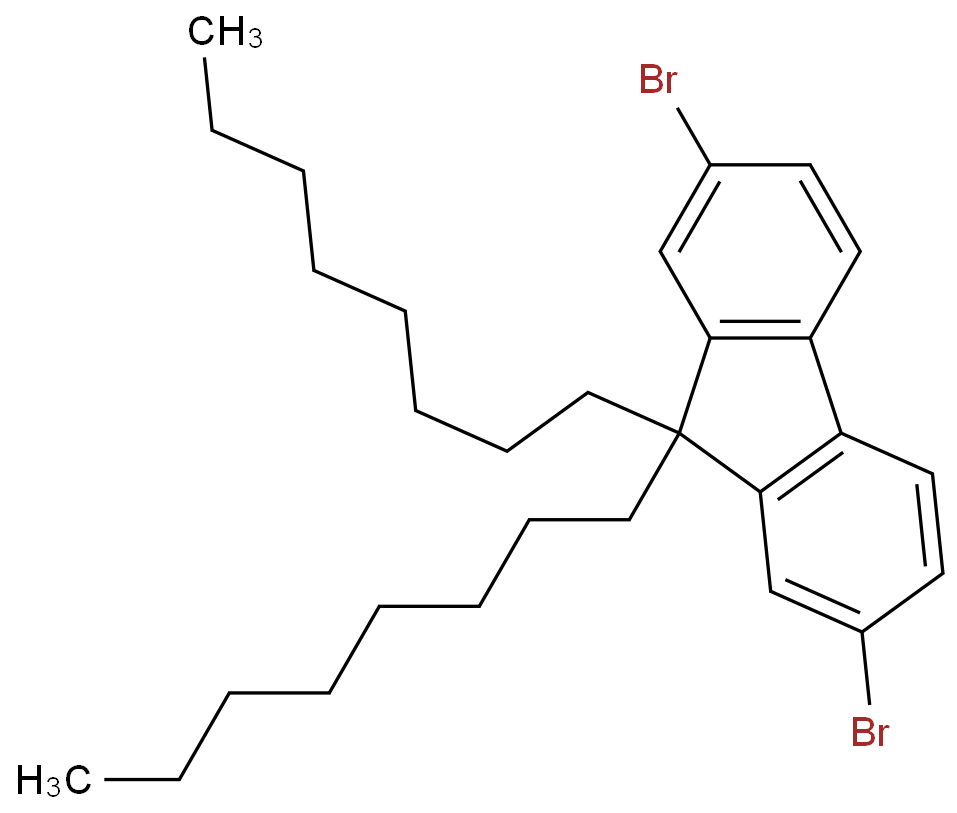 9,9-Dioctyl-2,7-dibromofluorene structure