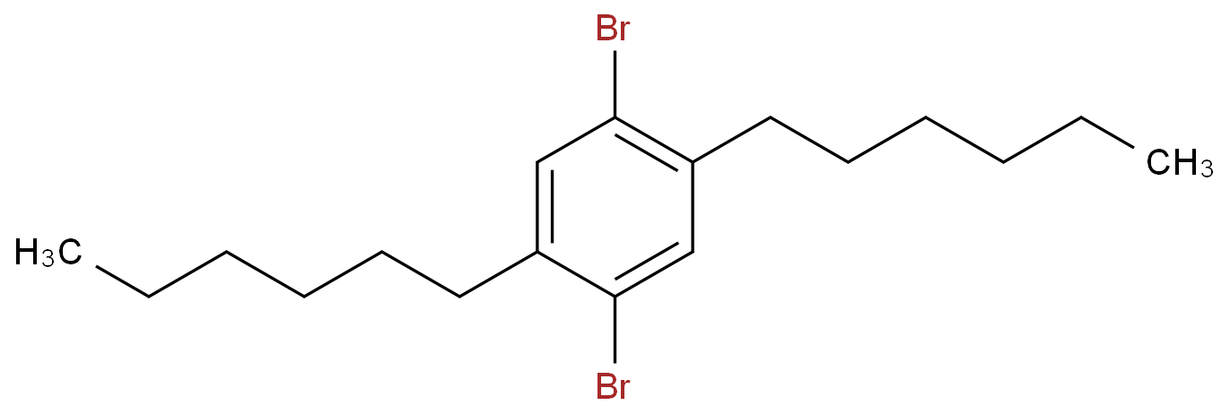 2,5-双(己基)-1,4-二溴苯化学结构式