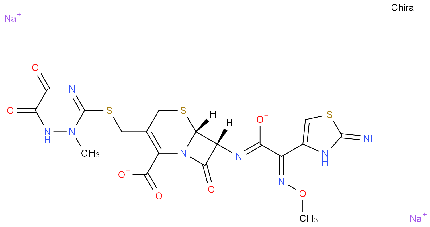 头孢曲松钠化学结构式