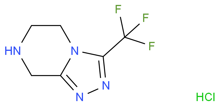 3-(Trifluoromethyl)-5,6,7,8-tetrahydro-[1,2,4]triazolo[4,3-a]pyrazine hydrochloride structure
