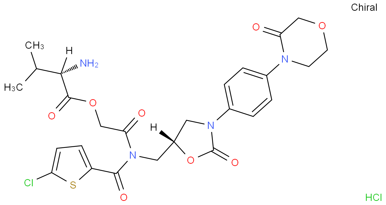  2-[[(5-chloro-2-thienyl)carbonyl]({(5S)-2-oxo-3-[4-(3-oxomorpholin-4-yl)phenyl]-1,3-oxazolidin-5-yl}methyl)amino]-2-oxoethyl L-valinate hydrochloride