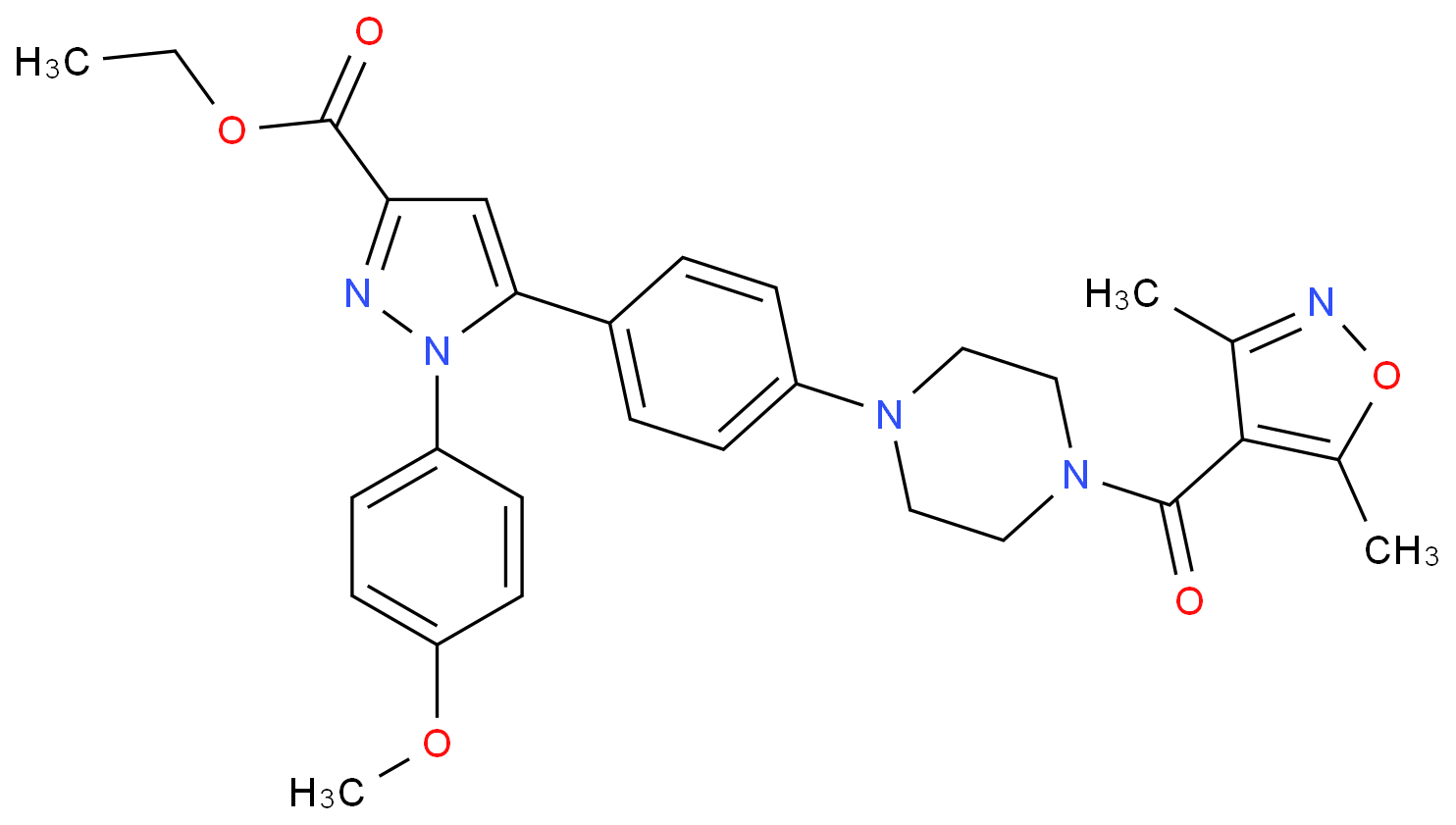 Ethyl 5-(4-{4-[(3,5-dimethyl-1,2-oxazol-4-yl)carbonyl]-1-piperazi nyl ...