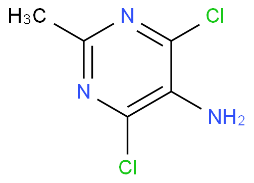 2-甲基-4,6-二氯-5-氨基嘧啶化学结构式