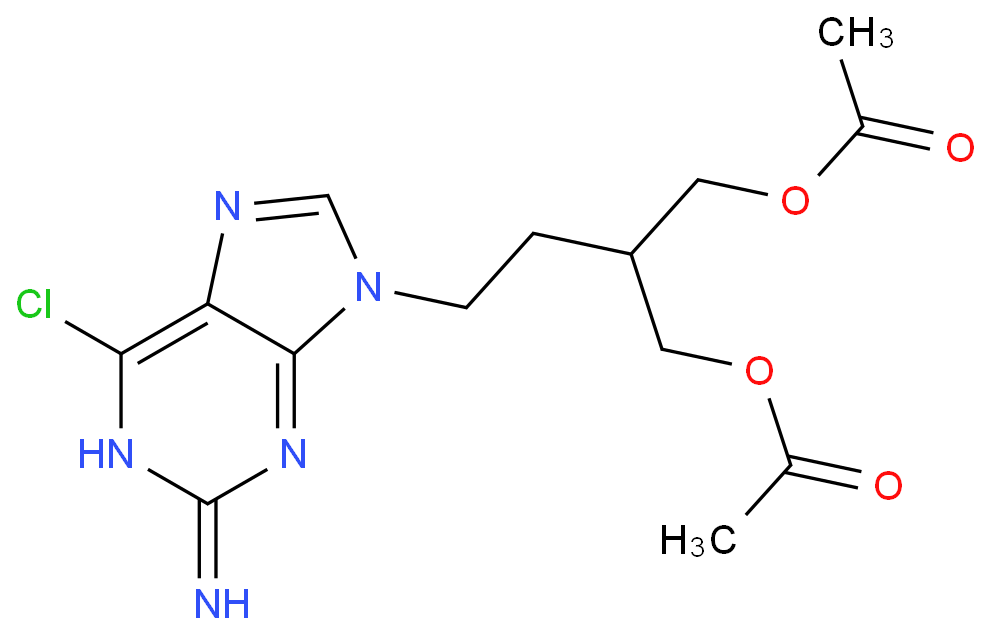 9-(4-Acetoxy-3-acetoxymethylbutyl)-2-amino-6-chloropurine structure