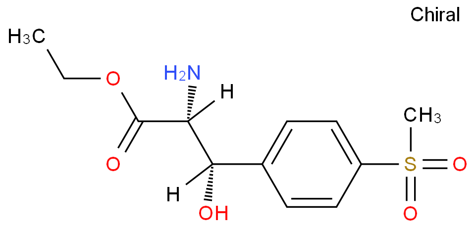 D-苏式-beta-对甲砜基苯基丝氨酸乙酯化学结构式