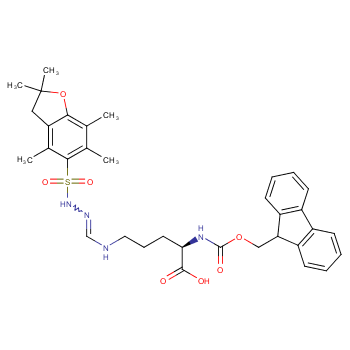 (2R)-5-[[amino-[(2,2,4,6,7-pentamethyl-3H-1-benzofuran-5-yl)sulfonylamino]methylidene]amino]-2-(9H-fluoren-9-ylmethoxycarbonylamino)pentanoic acid